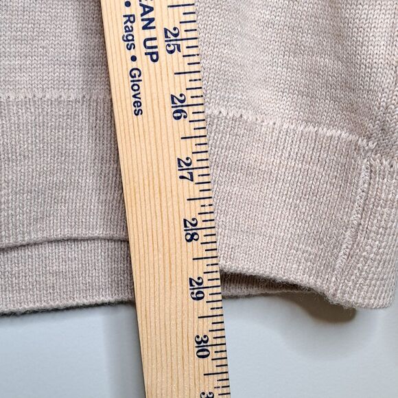 King Ranch Mens Large Beige Cardigan Sweater Merino Wool Blend Knit Quarter Zip - Picture 11 of 13